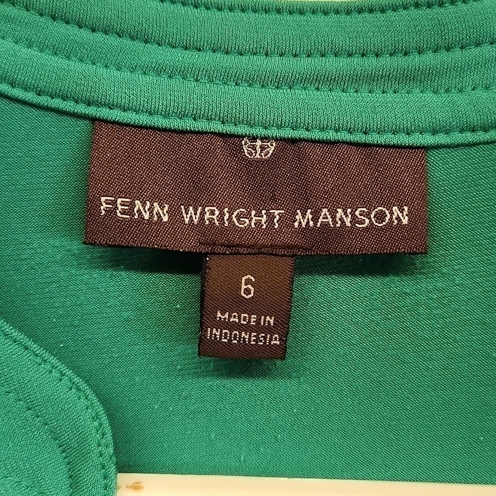 FENN Wright Manson dress women's size 6 lovely green shirt style dress EUC - Picture 3 of 6